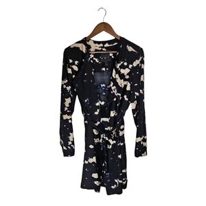 Maison Cinqcent Tie Dye 500 Black Navy White Tie Jacket Cardi Long Length Sz M